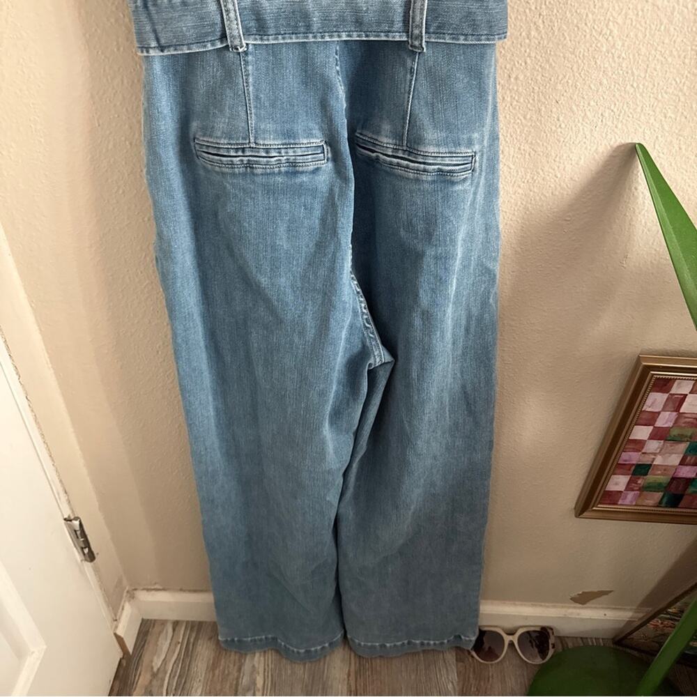 Paige Short Sleeve Anessa Denim Jumpsuit in Hailey 2 - Picture 8 of 11
